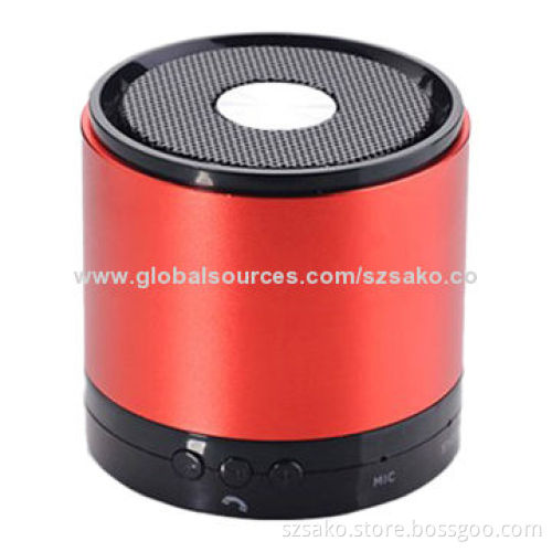 Bluetooth Round Mini Speaker, 3.5mm Audio input USB Charging Port for iPad, Android Devices/Samsung